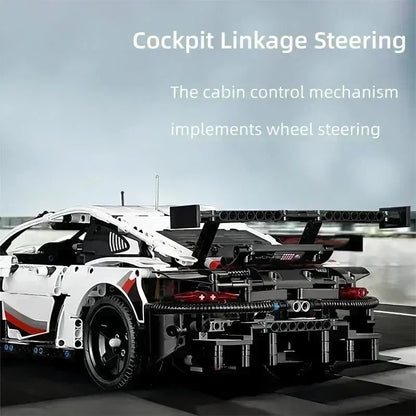 911RSR Technical 1:10 RC Building Blocks Car Kit with Lights
