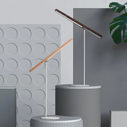 360° Rotating Noble Wood Rechargeable Table Lamp