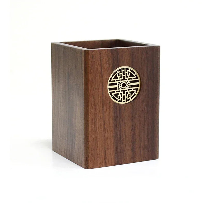 Japanese Black Walnut Wooden Pen Holder