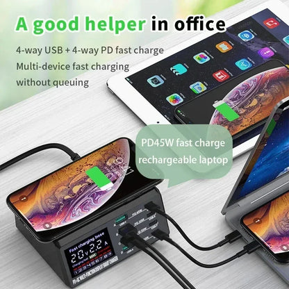 110W  9 In 1 USB PD Charger Adapter, Wireless Charging Station