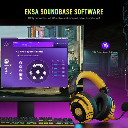 EKSA E900 Pro Upgraded Gaming Headset 7.1 Surround Wired Headphones with Noise Cancelling & Microphones