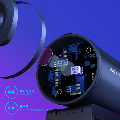 "EMEET S600 4K Webcam with 1080P 60FPS Autofocus, Streaming Capabilities, Dual Mics, Privacy Cover for TikTok/YouTube