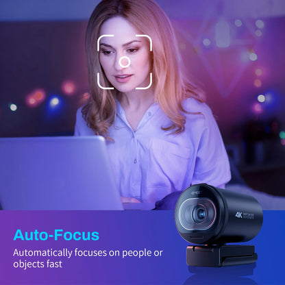 "EMEET S600 4K Webcam with 1080P 60FPS Autofocus, Streaming Capabilities, Dual Mics, Privacy Cover for TikTok/YouTube