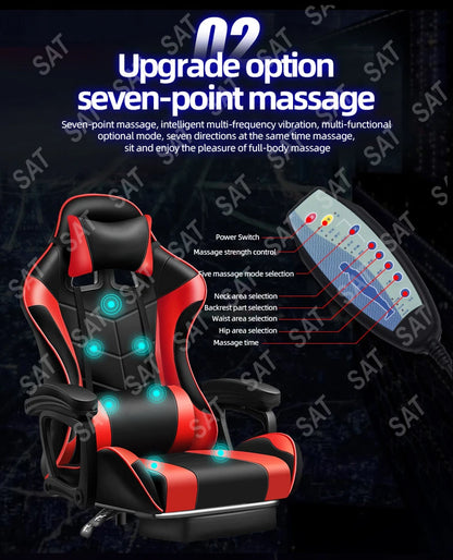 Gaming Chair With RGB, 7 Point Massage And Bluetooth Speakers