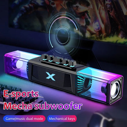 New E-sports Soundbox Professional 3D Surround Bluetooth Subwoofer  with RGB Light Effect
