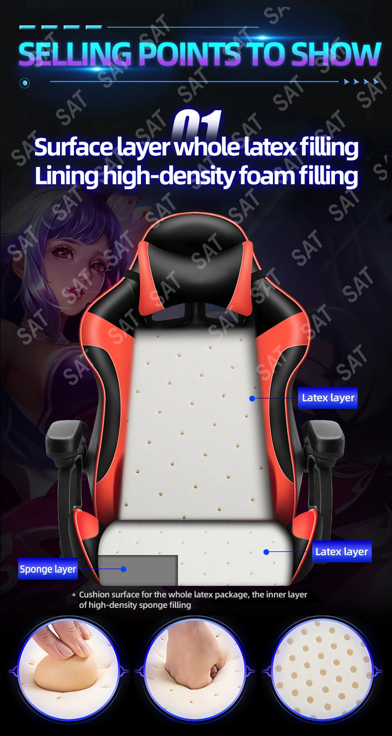 Gaming Chair With RGB, 7 Point Massage And Bluetooth Speakers