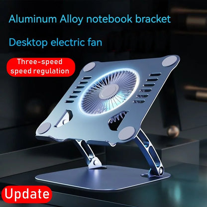 Universal Adjustable Alloy Tablet and Laptop Stand with Cooling Fan