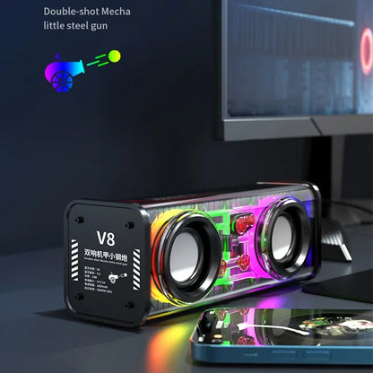 Mini V8 Transparent Bluetooth Loudspeaker