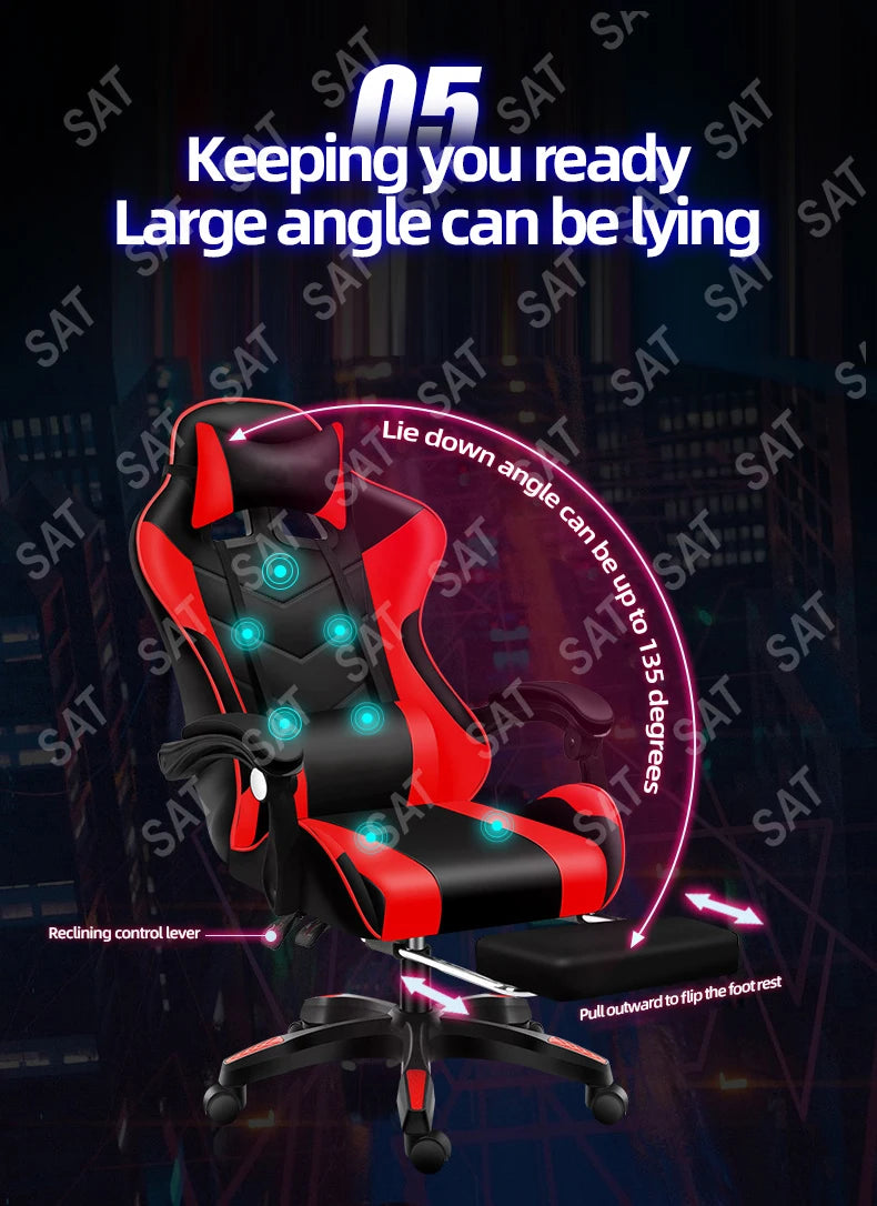 Gaming Chair With RGB, 7 Point Massage And Bluetooth Speakers