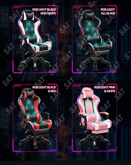 Gaming Chair With RGB, 7 Point Massage And Bluetooth Speakers