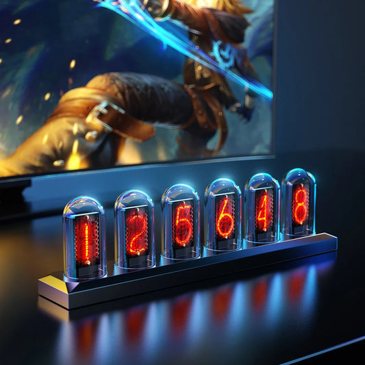 RGB LED Nixie Tube Clock with IPS Color Screen