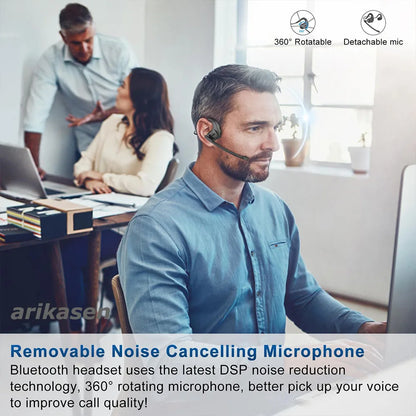 Wireless Bluetooth Headsets with Detachable Microphone