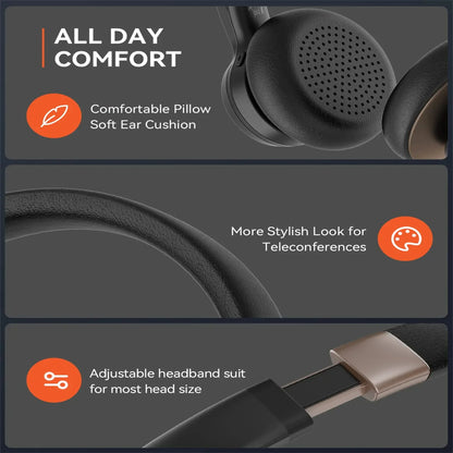 Nuroum HP30 Wireless Bluetooth Headset With Ai Noise Cancelling System