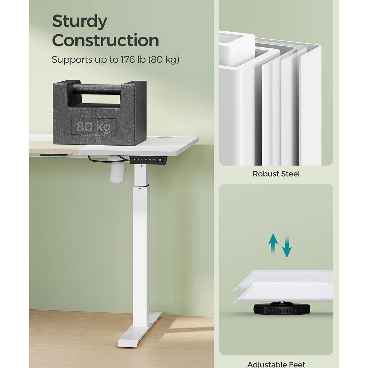 SONGMICS 60x140 Luxurious Adjustable Electric Office Standing Desk